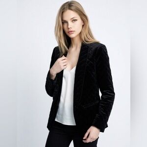 Willow & Clay Elegant Black Velvet Quilted Women's Jacket size XS